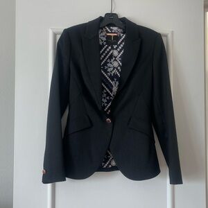 Ted Baker blazer in black with rose gold detail